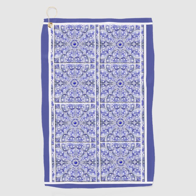 Serviette De Golf Bleu de dentelle en céramique de Grèce (Devant)