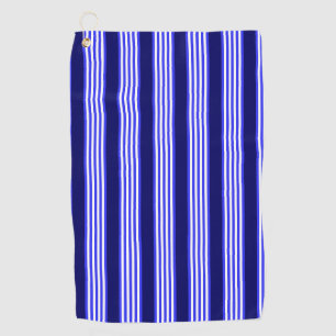 Serviette De Golf Bleu et blanc cinq bandes motif