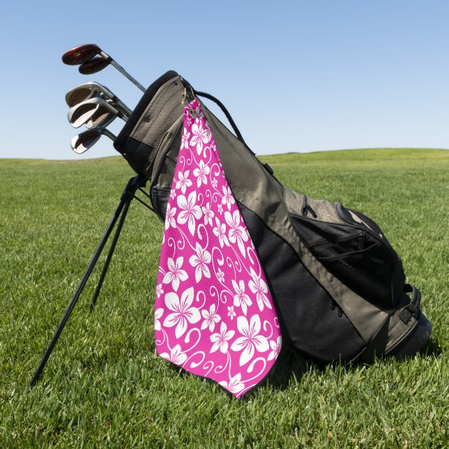 SERVIETTE DE GOLF BLEU HAWAII (ROSE CHAUDE) (Vert)