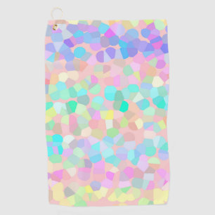 Serviette De Golf Bleu jaune rose vert pastel Mosaïque Abstraite