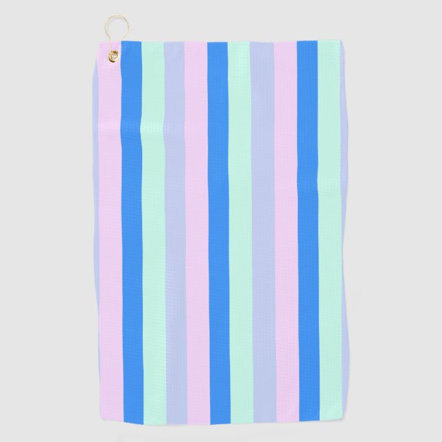 Serviette De Golf Bleu, Lavande, Rose et Monnaie Pastel Grandes vert (Devant)