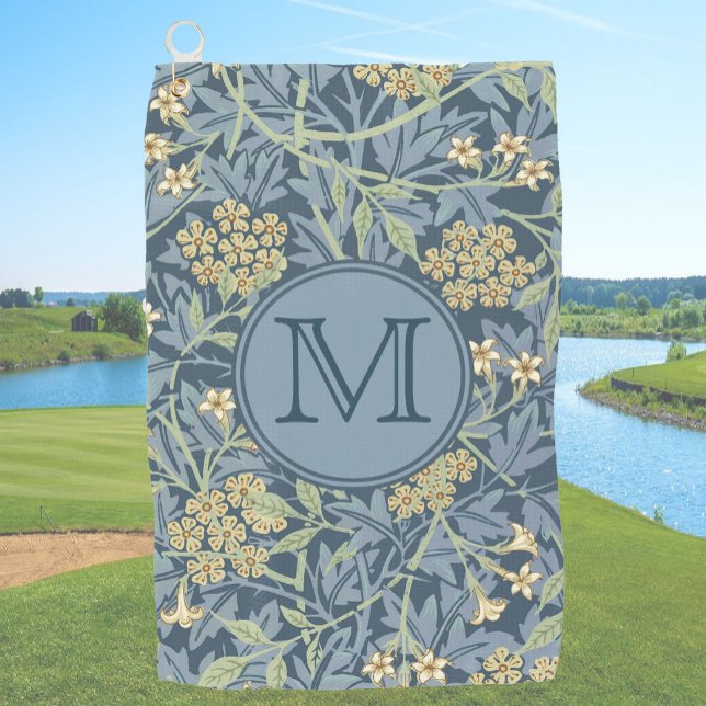 Serviette De Golf Blue Floral William Morris Custom Initial Ladies (Créateur téléchargé)