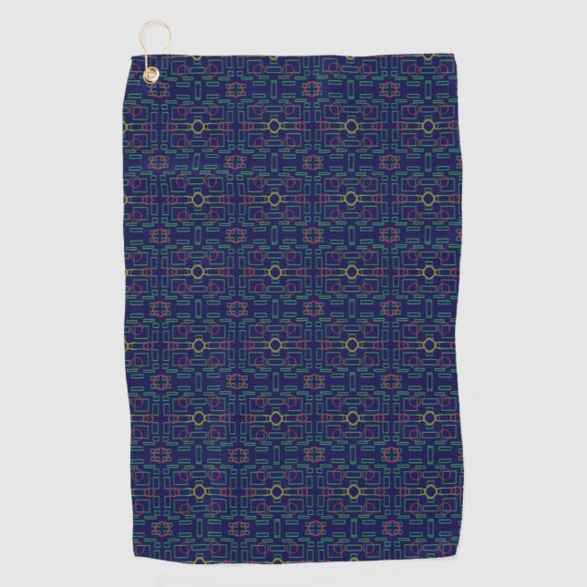 Serviette de golf Blue Geometry Shuffle (Devant)