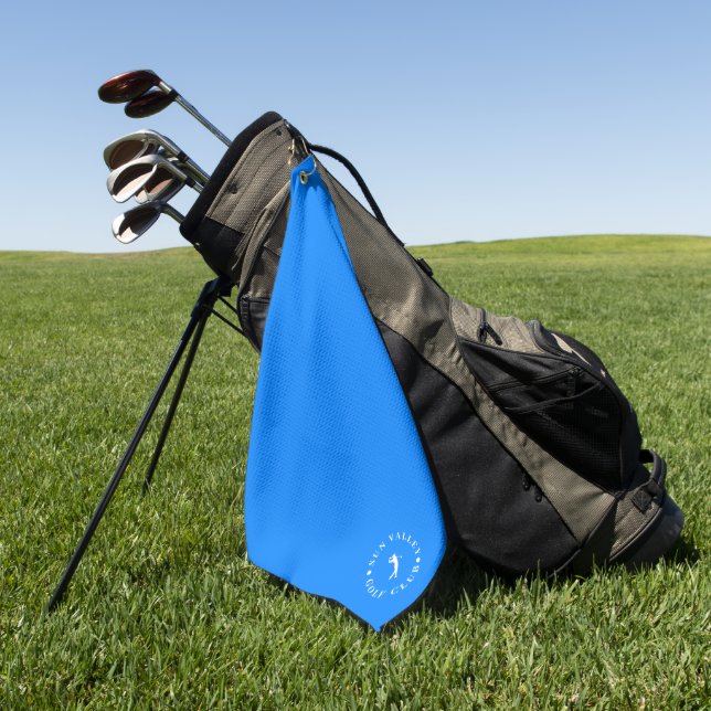 Serviette de golf Blue personnalisée avec Monogram (Vert)