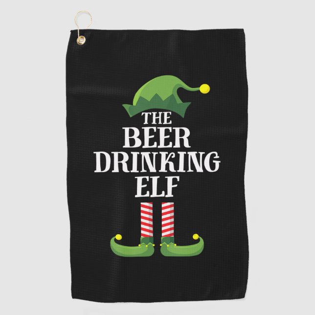 Serviette De Golf Boire de la bière Noël Anniversaire (Devant)