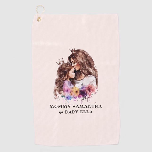 Serviette De Golf Bond adorable maman et fille (8) (Devant)