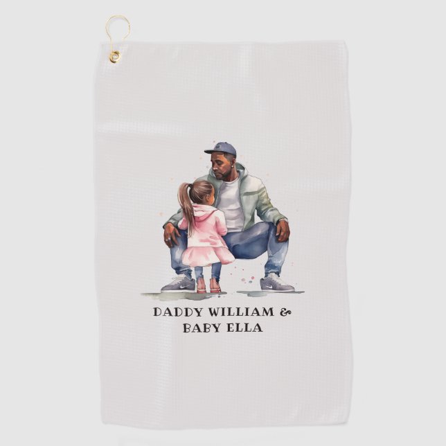 Serviette De Golf Bond père noir et fille (Devant)