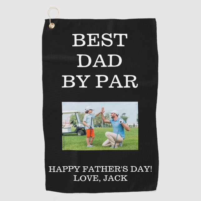 Serviette De Golf Bonne Fête des pères Best Papa Golf serviette. (Devant)