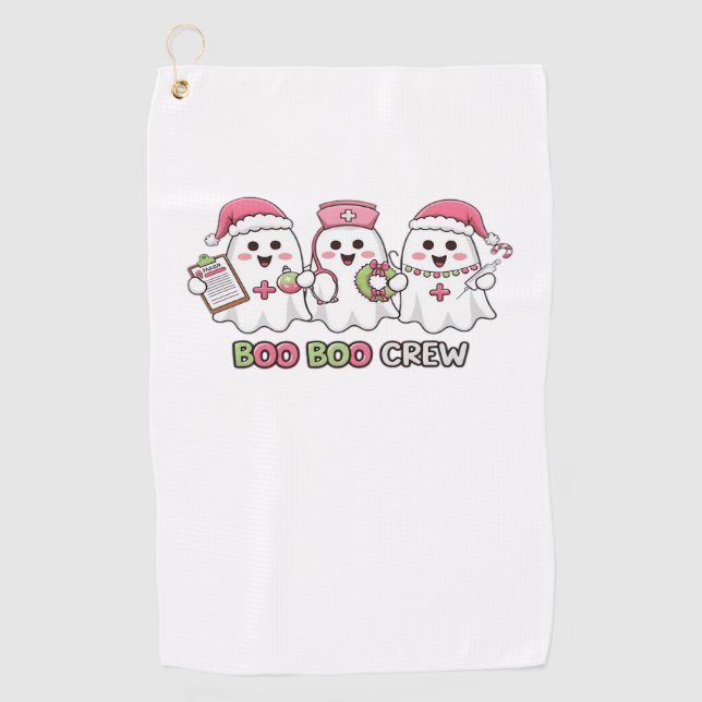 Serviette De Golf Boo Boo Crew Noël, infirmière fantôme surdimension (Devant)