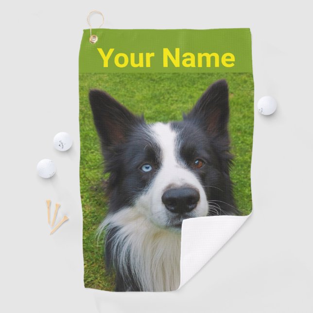 Serviette de golf Border Collie (En situation)