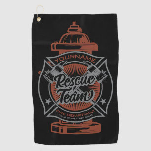 Serviette De Golf Borne d'incendie ÉQUIPE DE SECOURS DES POMPIERS AJ