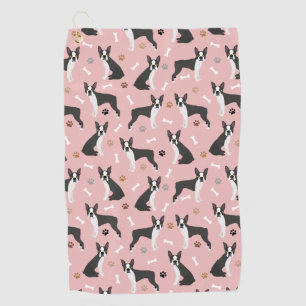 Serviette De Golf Boston Terrier Bones and Paws Golf Towne
