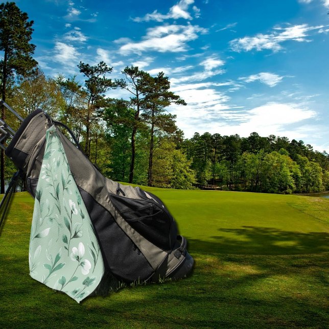 Serviette De Golf  Botanical pattern  in subtle  greens   (Créateur téléchargé)