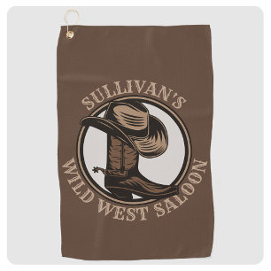 Serviette De Golf Bottes de cowboy western saloon personnalisées Far