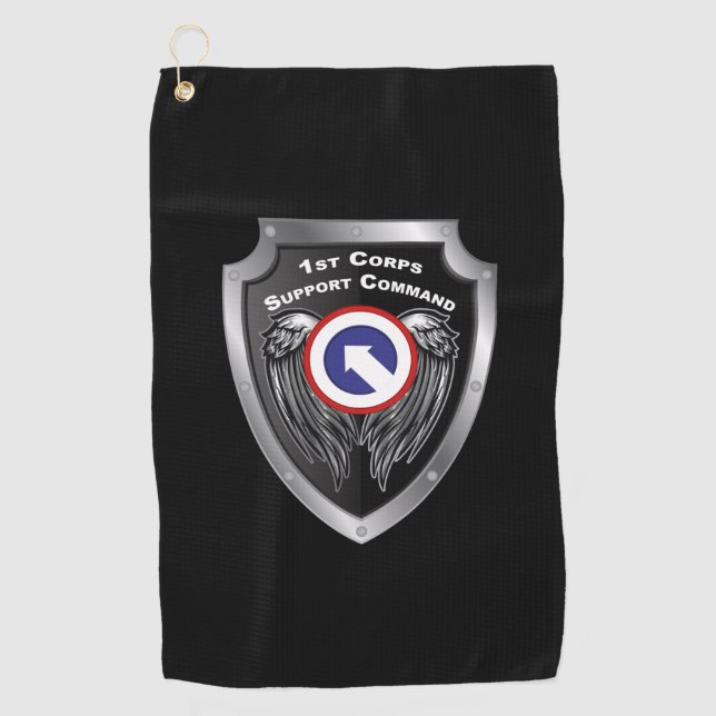 Serviette De Golf Bouclier personnalisé du 1er corps d'armée (Devant)