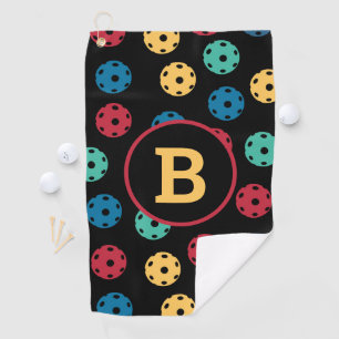 Serviette De Golf 😍 boules à sabots rétro / noir