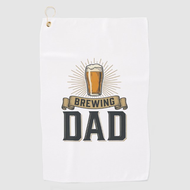 Serviette De Golf Brewing Dad Beer Vintage Engraving Shirt Design_1 (Devant)