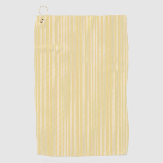 Serviette De Golf Bright moderne jaune et blanc bonbon rayé (Devant)