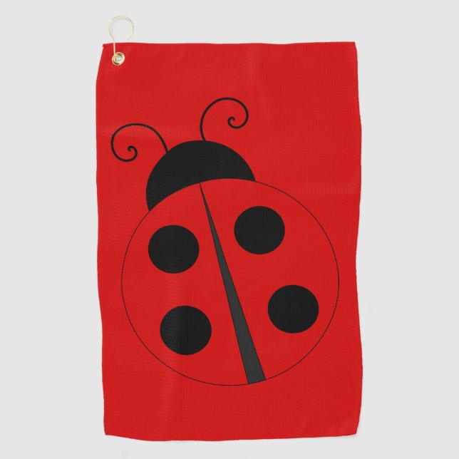 Serviette De Golf Bright Rouge Sporty Bug Lady (Devant)