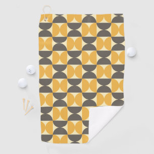Serviette De Golf Brun de la moitié du siècle et motif modernes d'