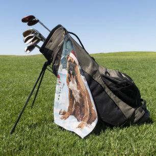 Serviette De Golf Bull Mastiff Chien hiver Merveilles pays Noël Joie