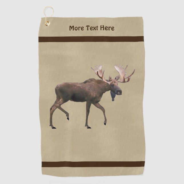 Serviette De Golf Bull Moose Sur Ancien Papier (Devant)