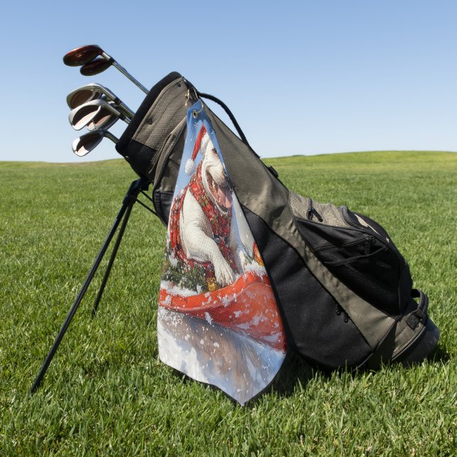 Serviette De Golf Bull Terrier Chien dans la corniche laissez-le nei (Vert)