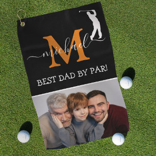 Serviette De Golf Cadeau de Fête des Pères Tendance Monogramme & Pho