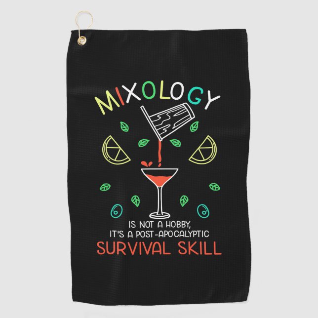 Serviette De Golf Cadeau de Noël | Bartender Mixologue (Devant)