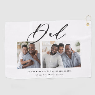 Serviette De Golf Cadeau minime de script multi photo moderne