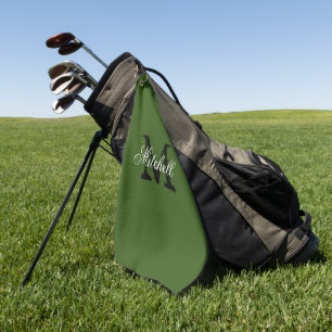 Serviette De Golf Cadeau personnalisé personnalisé monogramme vert s
