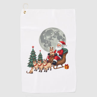 Serviette De Golf Cadeaux de Noël de rennes siamois pour amateurs de