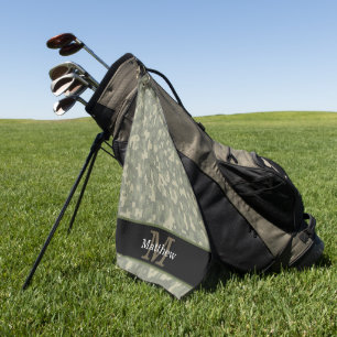 Serviette De Golf Camo numérique chasseur militaire Monogramme initi