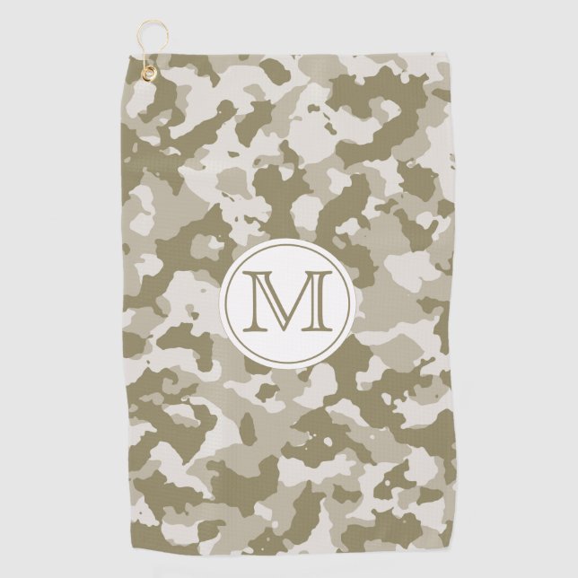 Serviette De Golf Camo vert | Camouflage Motif Monogramme   (Devant)