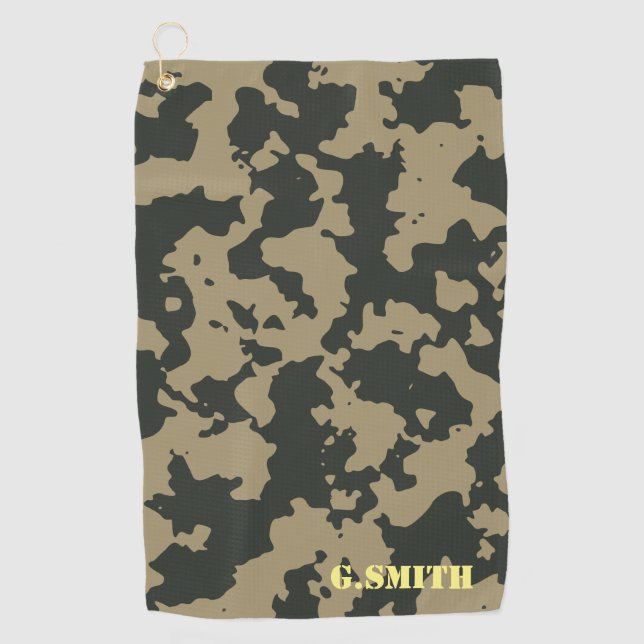 Serviette De Golf Camouflage Brown vert. Camo ton (Devant)