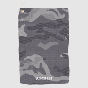 Serviette De Golf Camouflage de texture grise Camo Motif Camo