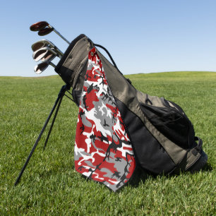 Serviette De Golf Camouflage rouge et gris, Militaire, Armée