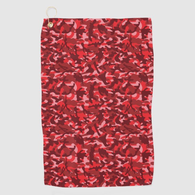 Serviette De Golf Camouflage Saumon rouge (Devant)