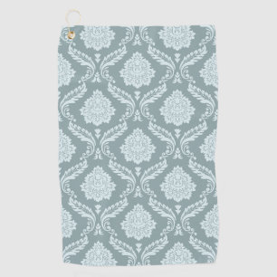 Serviette De Golf Canard Motif Damassé Rococo Bleu Oeuf de Canard+Tu