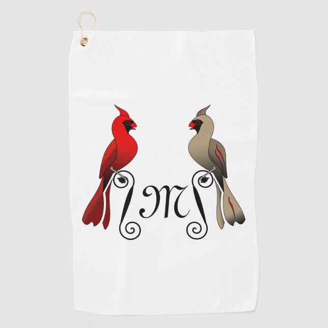 Serviette De Golf Cardinal du Nord SongBird (Devant)