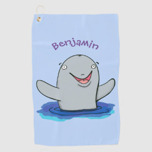 Serviette De Golf Caricature adorable de marsouin