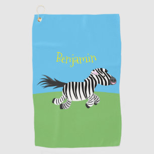 Serviette De Golf Caricature amusante de zèbre