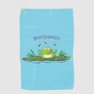 Serviette De Golf Caricature de grenouille vert mignon