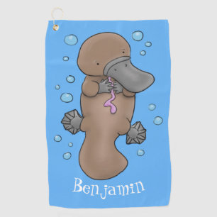 Serviette De Golf Caricature de platypus bébé très heureuse