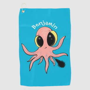 Serviette De Golf Caricature de poulpe de bébé mignonne et cheeky