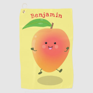 Serviette De Golf Caricature jaune mangue mignonne