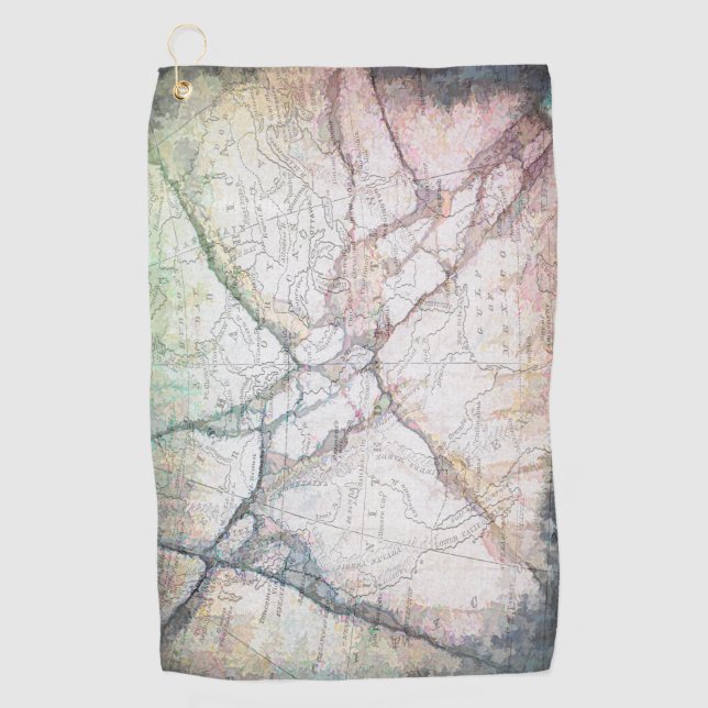 Serviette De Golf Carte abstraite de cru de l'Amérique du Nord (Devant)