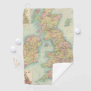 Serviette De Golf Carte politique d'îles britanniques