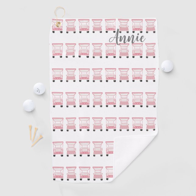 Serviette De Golf Cartes de golf Rose Lady Personnalisées (En situation)