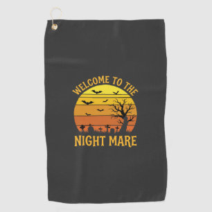 Serviette De Golf Cauchemar d'Halloween Cimetière Coucher de soleil